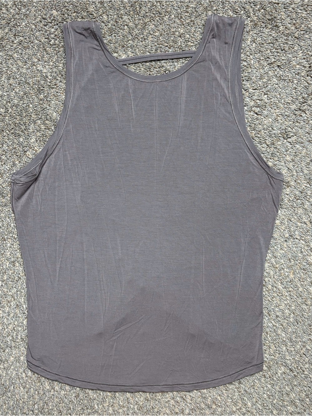 Lululemon Taupe Gray Open Back Tank Top Athletic Gym Workout